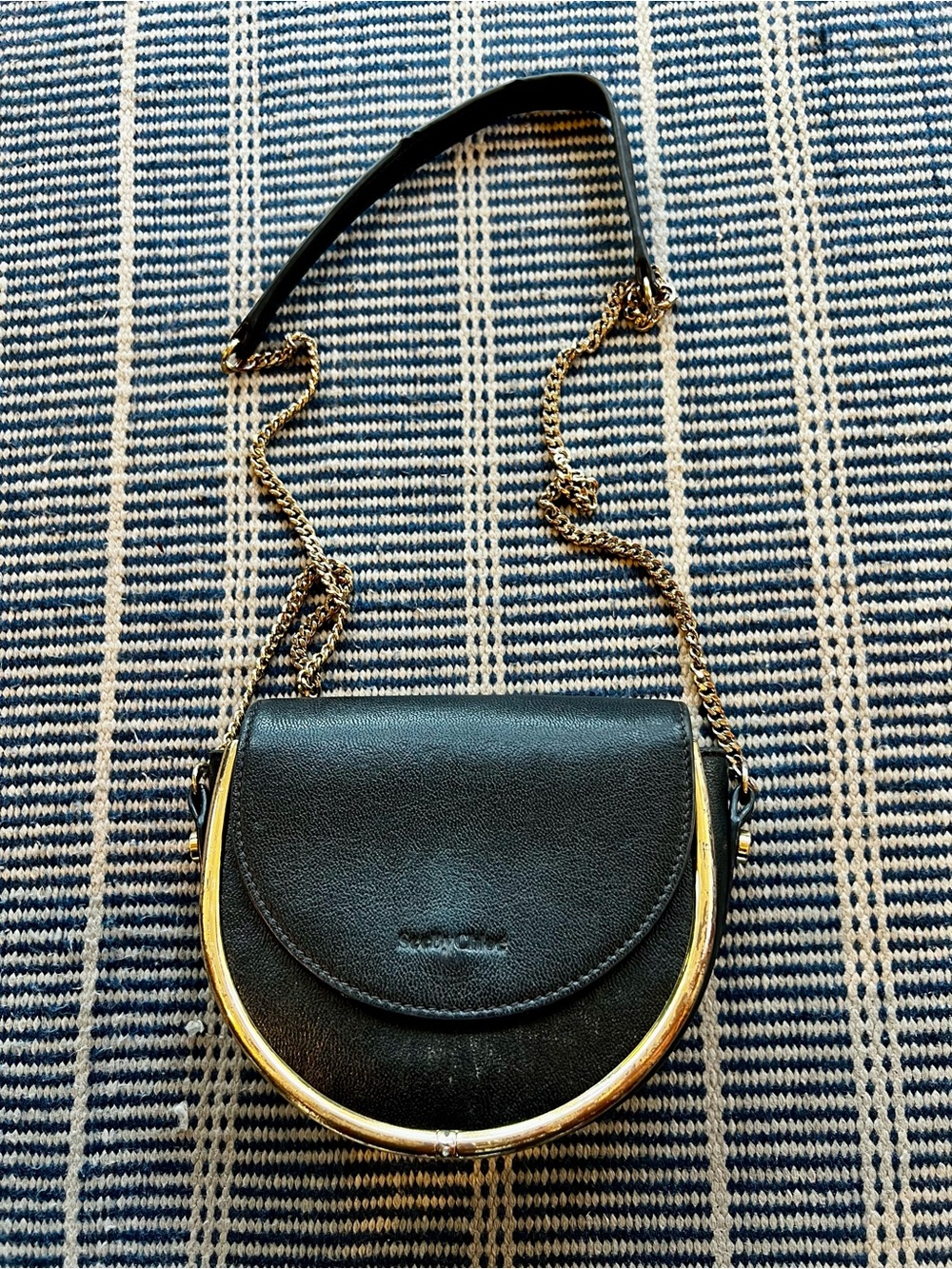 See by Chloe Mara half moon black leather cross body shoulder bag purse